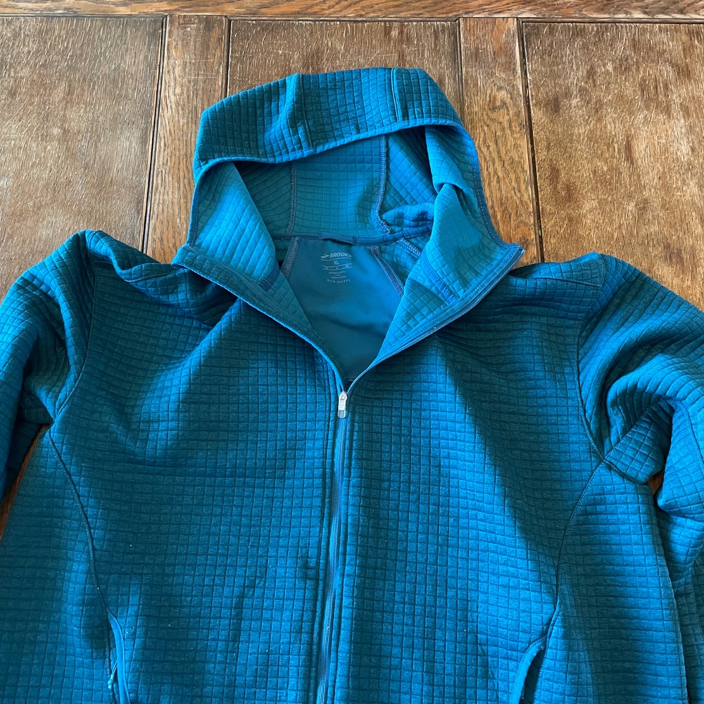 Brooks Quilted Hooded Zip Jacket - Teal XL